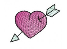 Stickdatei - Retro Herz mit Pfeil